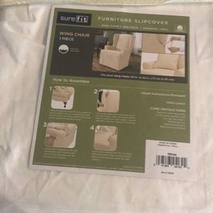 SureFit wing chair white cover - new in bag
